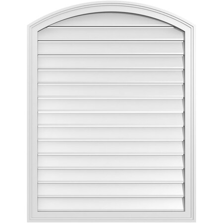 Ekena Millwork Arch Top Surface Mount PVC Gable Vent: Non-Functional, w/2"W x 1-1/2"P Brickmould Frame, 32"W x 40"H GVPAR32X4002SN